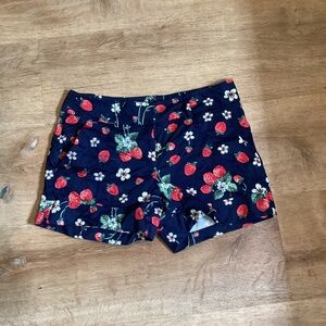 New York & Company 7th Avenue Women's Navy Blue Red Strawberrys Shorts Size 4